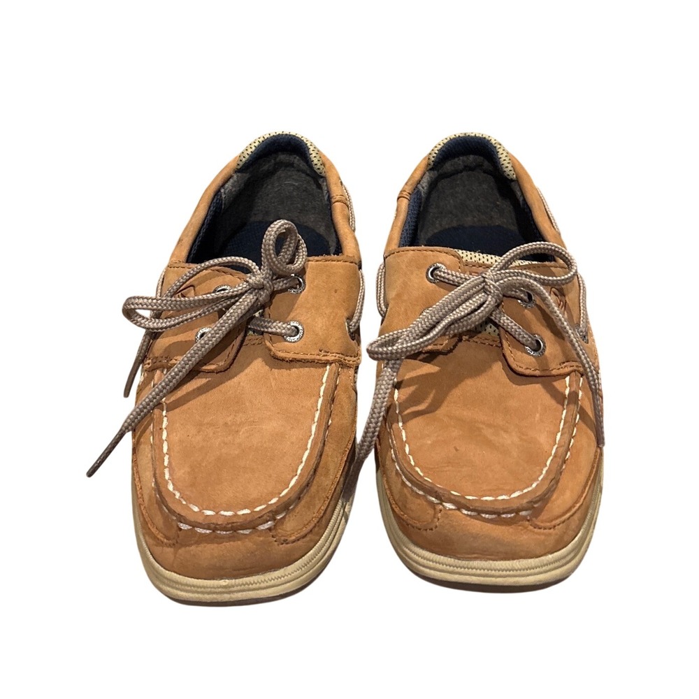 Sperry Top-Sider Lanyard Boys Tan Leather Boat Shoes Loafers YB46122A Size 2M